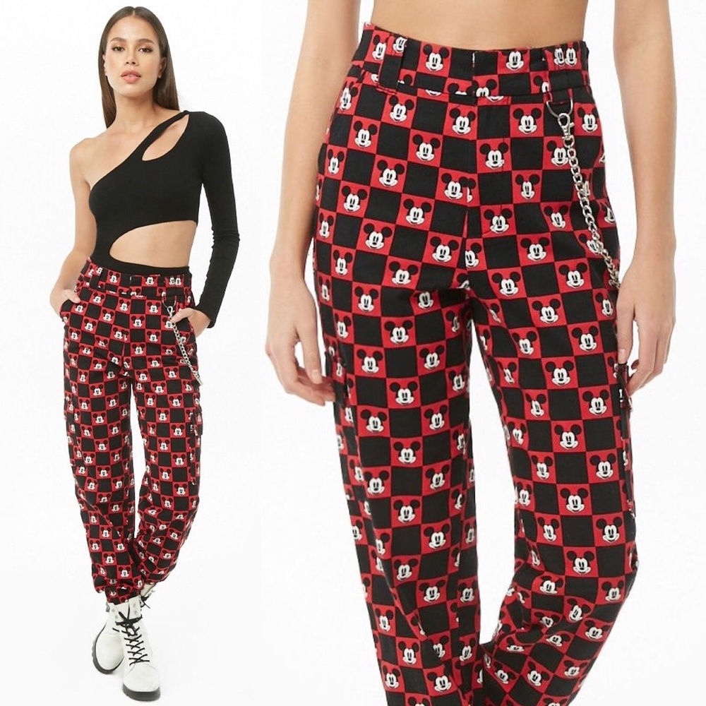 SOLD💗F21 x DISNEY Mickey Mouse Checkered Joggers